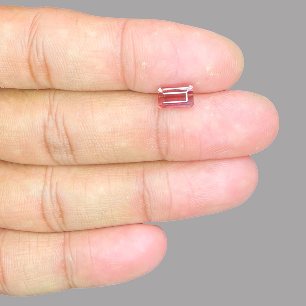 Natural Rubellite Tourmaline Gemstone 1.61 Carats – Emerald Cut 8.1x5 mm