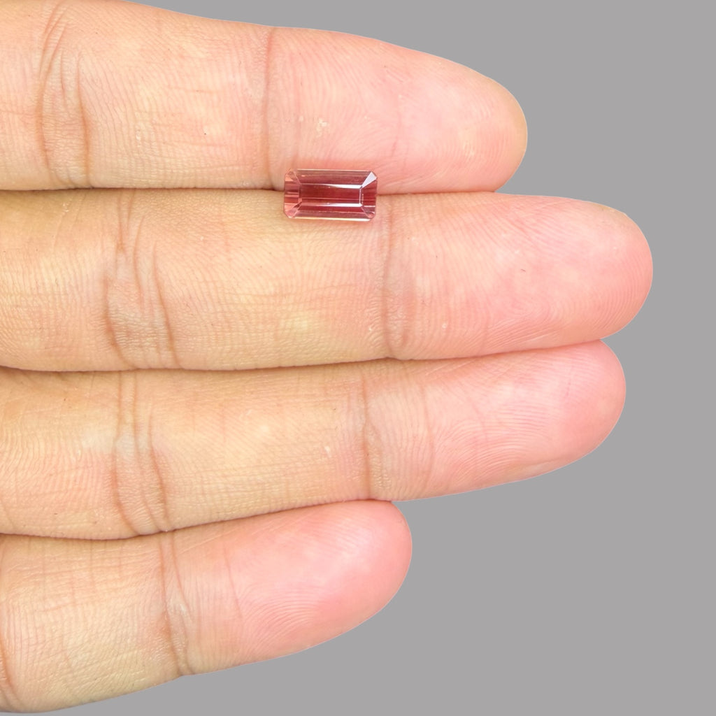 Natural Rubellite Tourmaline Gemstone 1.81 Carats – Emerald Cut 9x5 mm