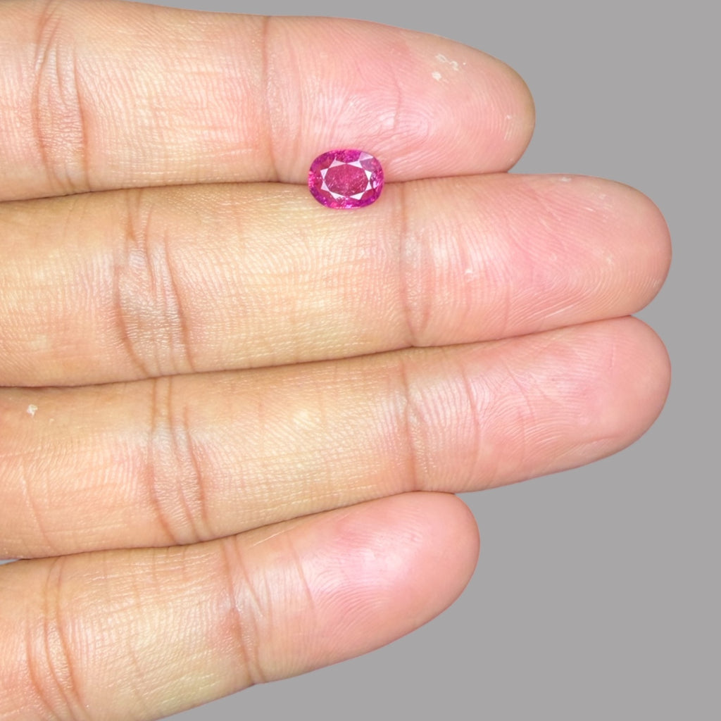 Natural Rubellite Tourmaline 0.89 Carats Gemstone – Oval 7.3x5.7 mm