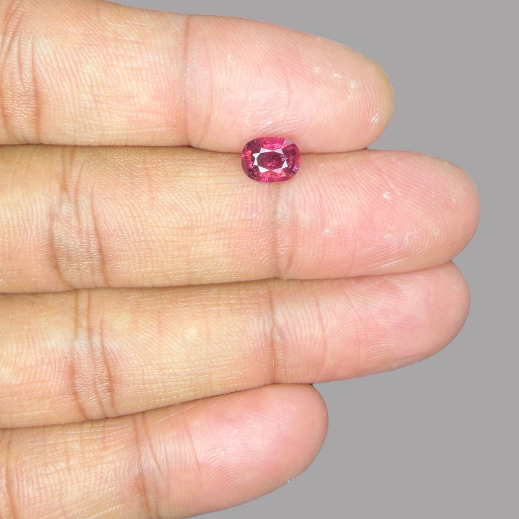 Natural Rubellite Tourmaline 1.14 Carats Gemstone – Oval 7.2x5.6 mm