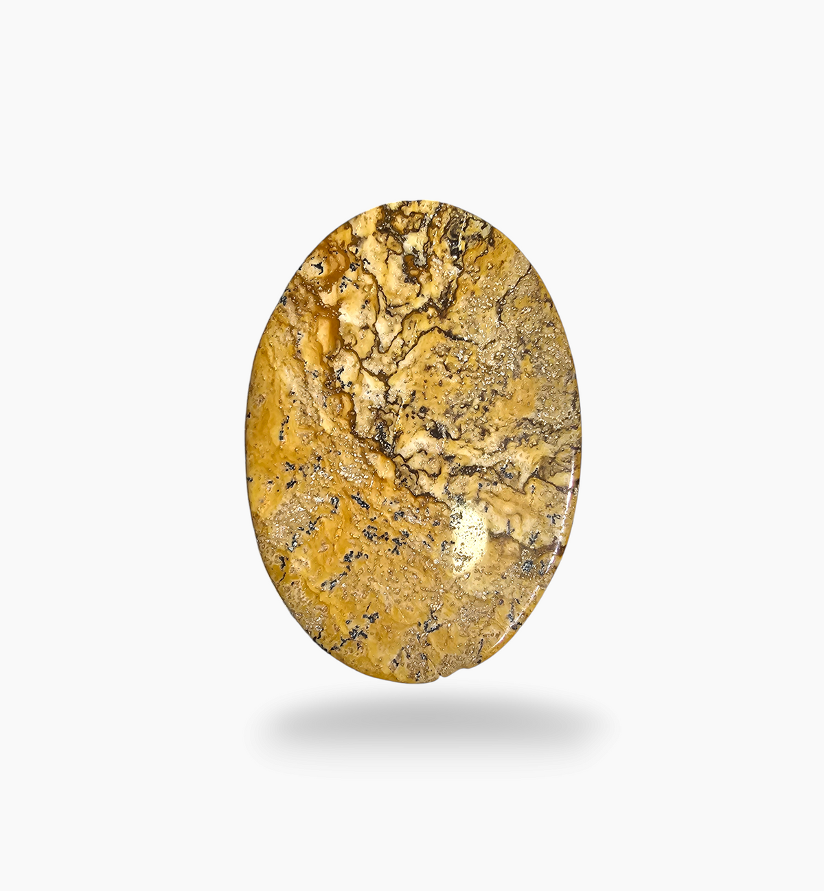 Natural Picture Jasper Stone 52.51 Carats Oval Cabochon Shape Size 40x30mm