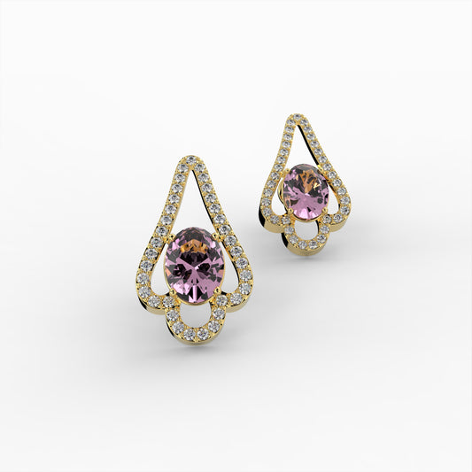 Pink Amethyst Earring - Eleanor