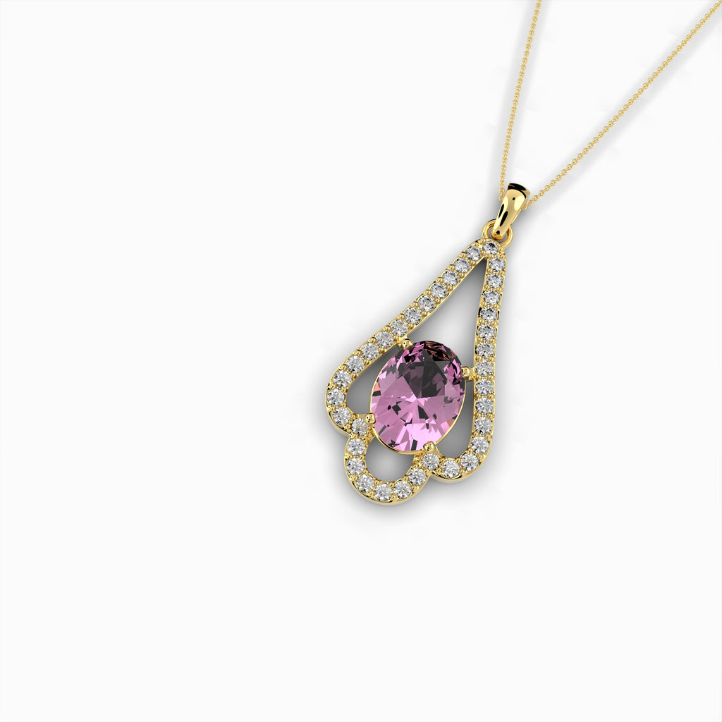 Pink Amethyst Pendant - Elizabeth
