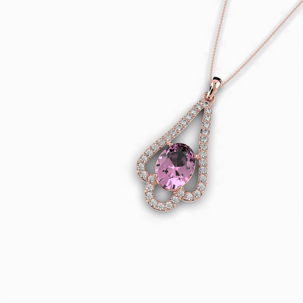 Pink Amethyst Pendant - Elizabeth