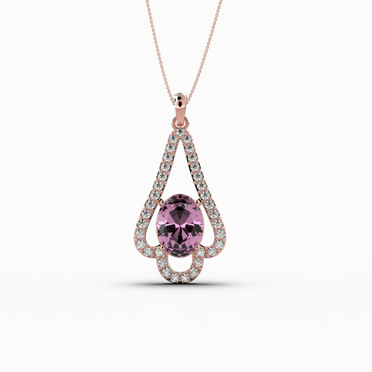 Pink Amethyst Pendant - Elizabeth