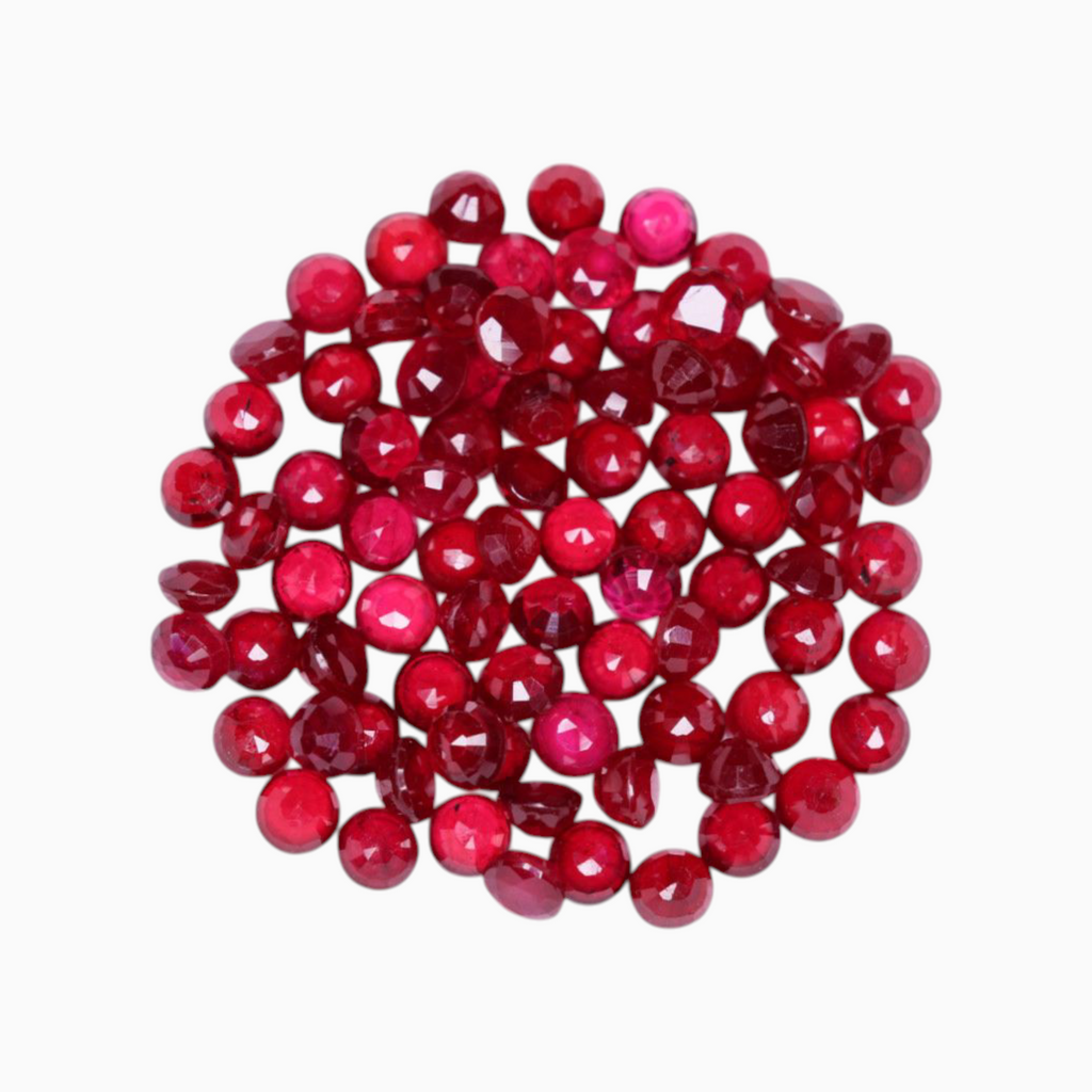 Pink Ruby For Sale 16.30 Carats in Total Round Shape 3mm Size