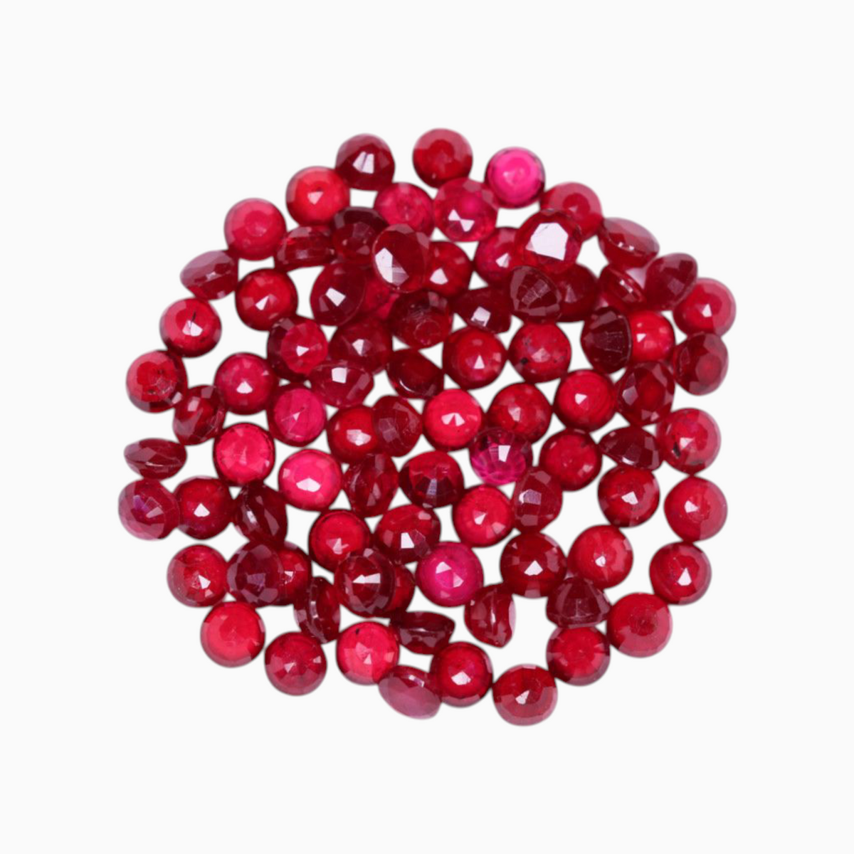 Pink Ruby For Sale 16.30 Carats in Total Round Shape 3mm Size