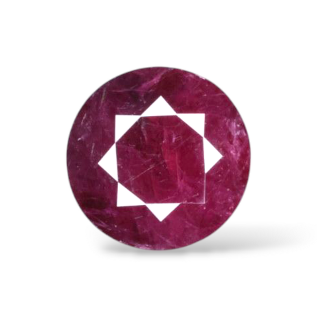Pink Ruby Gemstone Round Shape 3.67  Carats 9.4mm Size