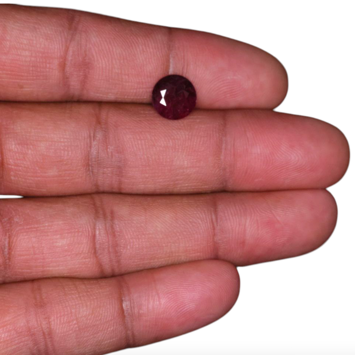 Pink Ruby Gemstone Round Shape 3.67  Carats 9.4mm Size