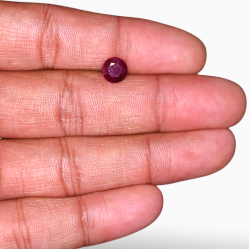 Pink Ruby In  Round Shape 2.27 Carats 7.4mm Size