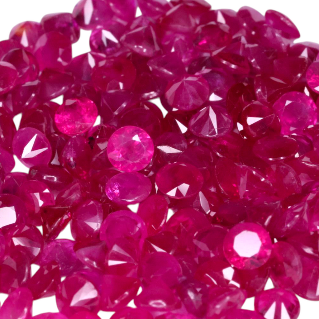 Pink Ruby Round Shape 33.77 Carats 3.5mm Size