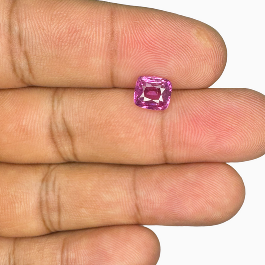 Pink Sapphire Natural Stone Cushion Cut 2.06 Carats 7.3 × 6.3 mm