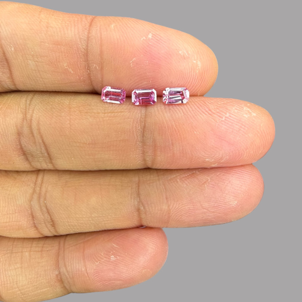 Pink Sapphire Natural Stone Emerald Cut Carats 5 x 3 mm in (Total 20 Carats)