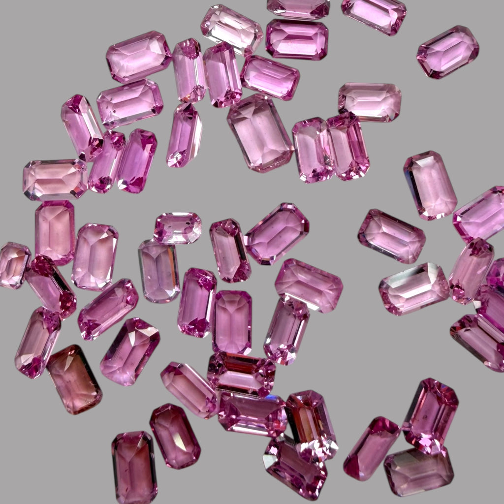 Pink Sapphire Natural Stone Emerald Cut Carats 5 x 3 mm in (Total 20 Carats)