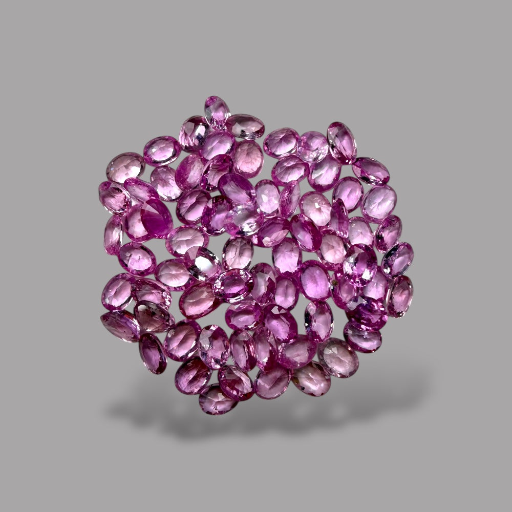 Pink Sapphire Natural Stone Oval Cut Carats 4 x 3 mm in (Total 14.67 Carats)