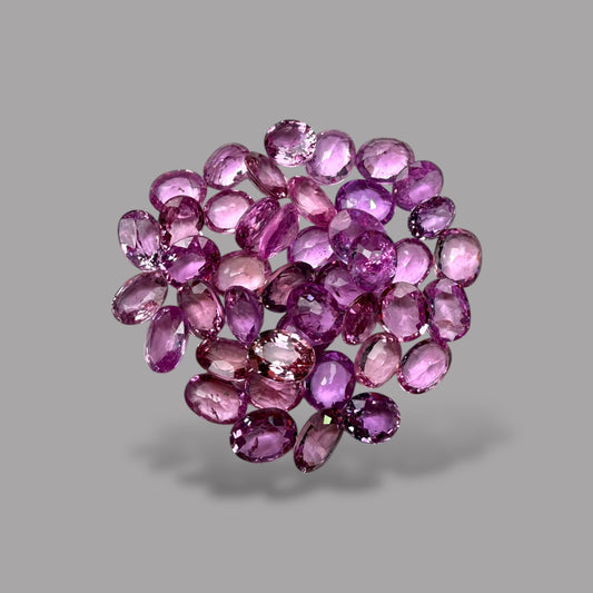 Pink Sapphire Natural Stone Oval Cut Carats 5 x 4 mm in (Total 21.86 Carats)