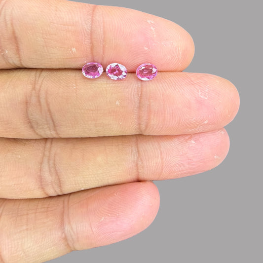 Pink Sapphire Natural Stone Oval Cut Carats 5 x 4 mm in (Total 21.86 Carats)