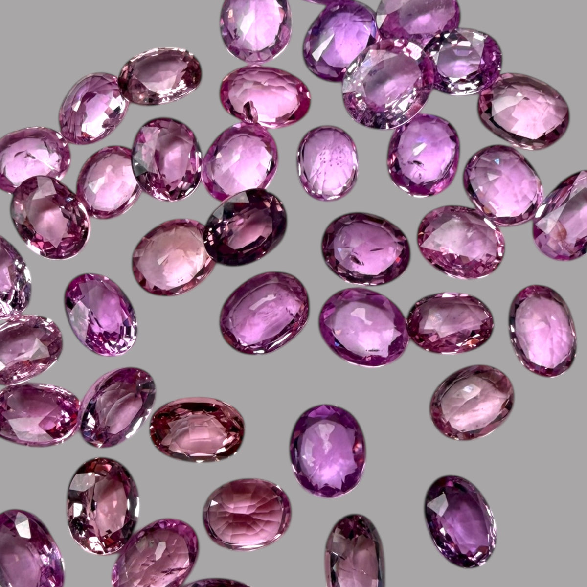 Pink Sapphire Natural Stone Oval Cut Carats 5 x 4 mm in (Total 21.86 Carats)