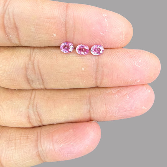 Pink Sapphire Natural Stone Oval Cut Carats 5 x 4 mm in (Total 24.58 Carats)