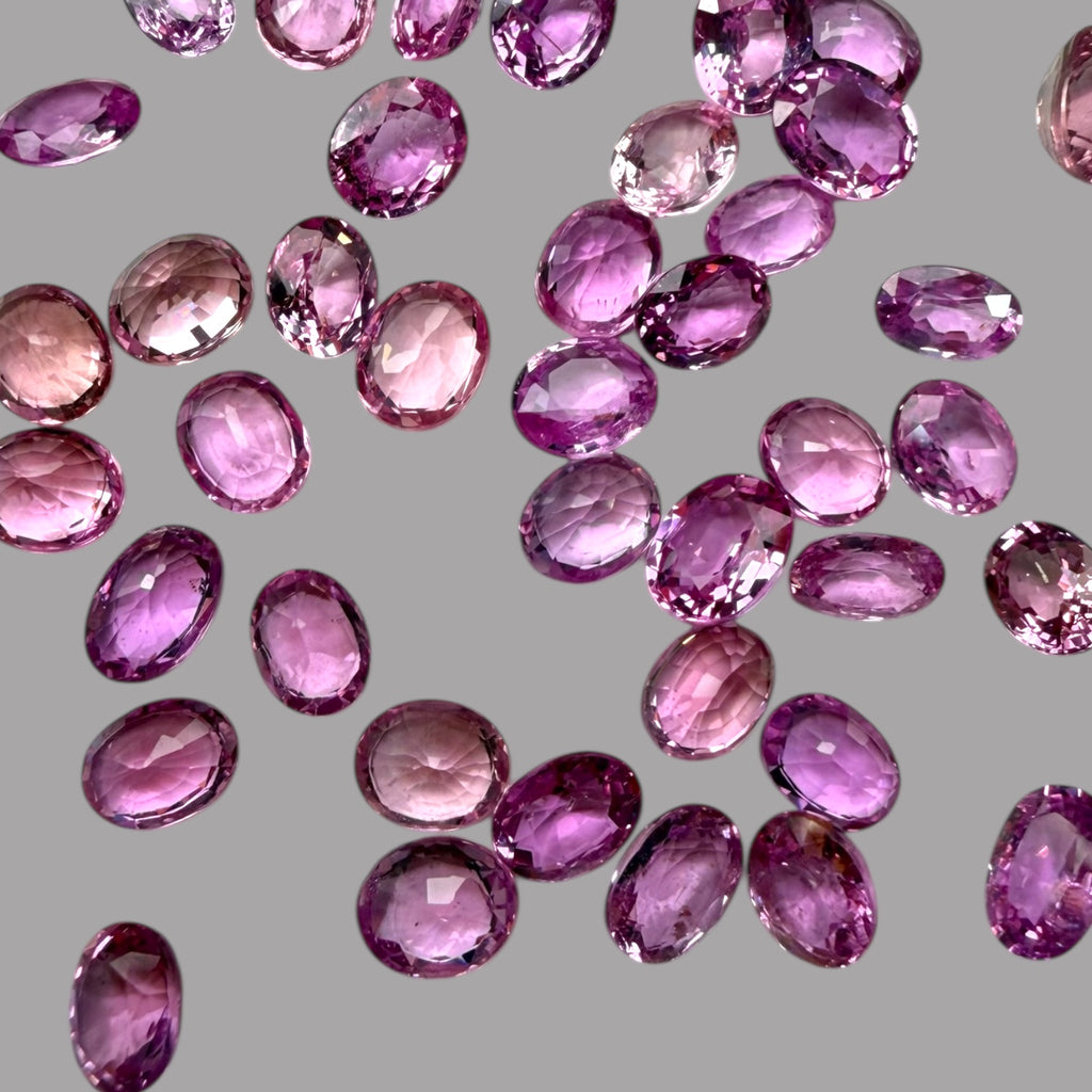 Pink Sapphire Natural Stone Oval Cut Carats 5 x 4 mm in (Total 24.58 Carats)