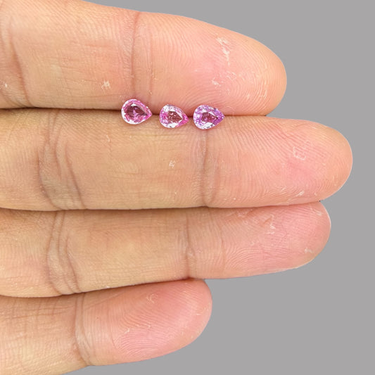 Pink Sapphire Natural Stone Pear Cut Carats 7 x 5 mm in (Total 11.21 Carats)
