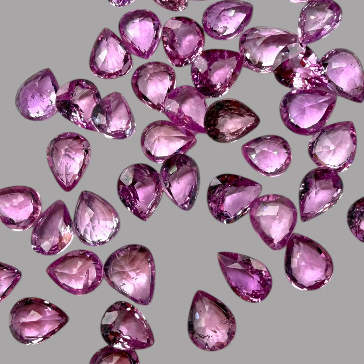 Pink Sapphire Natural Stone Pear Cut Carats 7 x 5 mm in (Total 11.21 Carats)