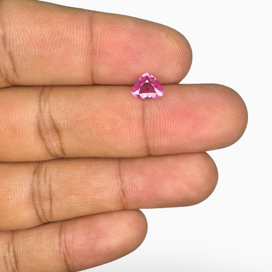 Pink Sapphire Natural Stone Trilliant Cut 0.73 Carats 7×6  mm