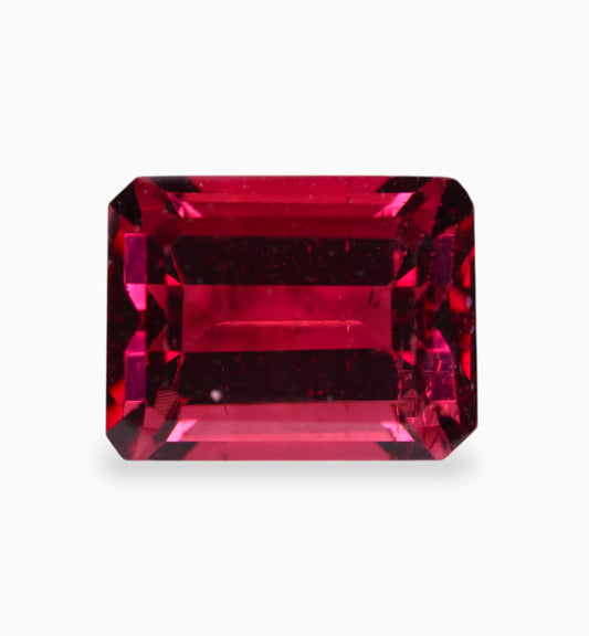 Dark Pink Tourmaline Emerald Cut Shape 2.65 Carats Size 8.6x6.6mm