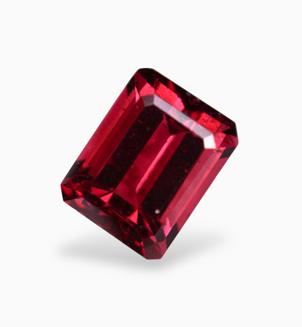 Dark Pink Tourmaline Emerald Cut Shape 2.65 Carats Size 8.6x6.6mm
