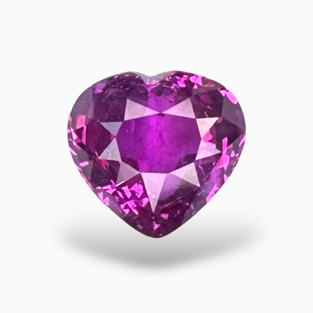 Pink Sapphire Stone Srilanka Heart 3.53 Carats 8.41×8.97×5.40  mm