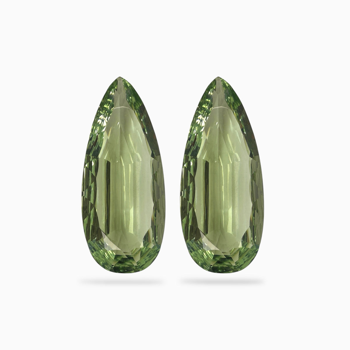 Prasiolite Stone (Green Amethyst) Pair For Earrings 58.18 Carats 34x14 mm