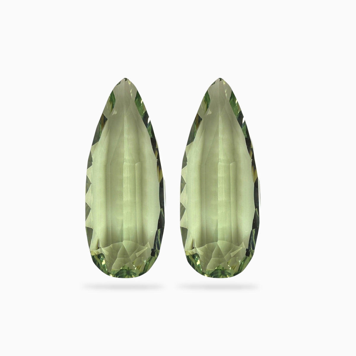 Prasiolite Stone (Green Amethyst) Pair For Earrings 58.18 Carats 34x14 mm