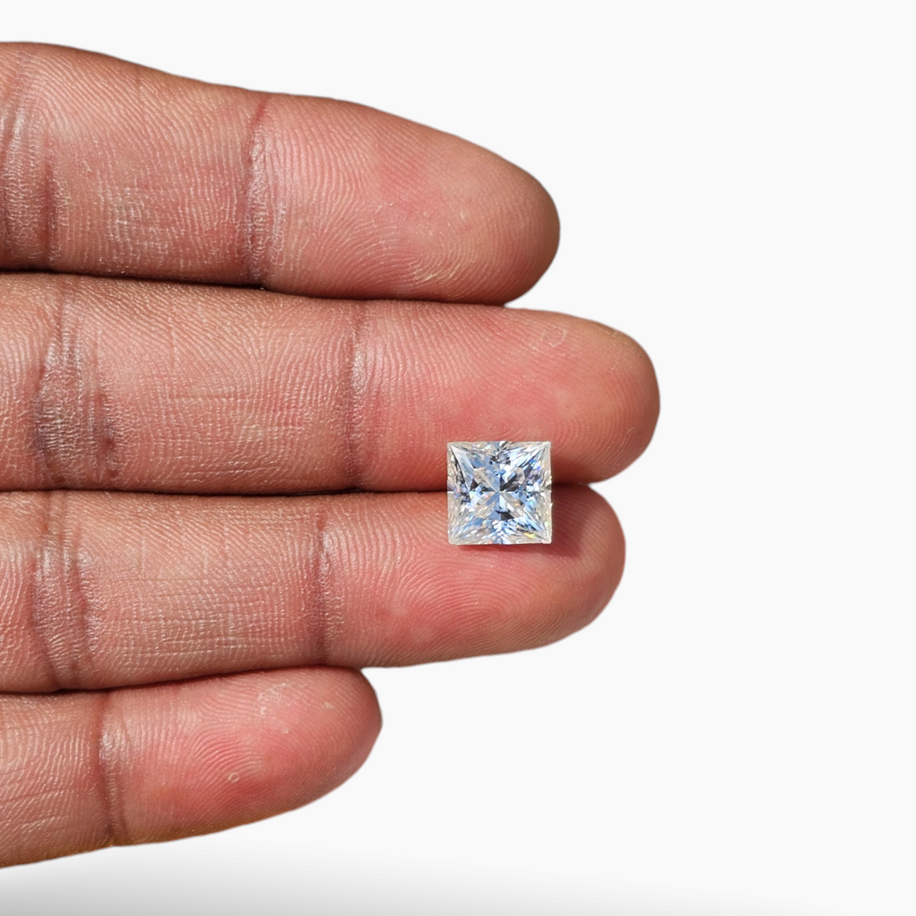 Princess Cut Moissanite Diamond in 3.83 Carats Weight