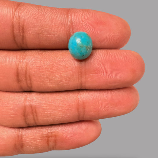 Pure Feroza Stone 3.92 Carats 10.8 x 9.4 x 7.1 mm in Oval