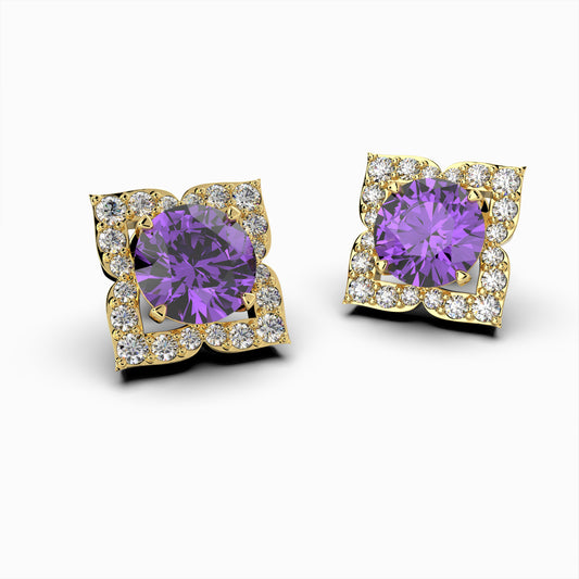 Purple Amethyst Earring - Sophia