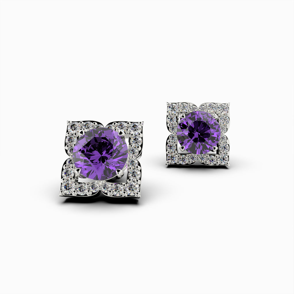 Purple Amethyst Earring - Sophia