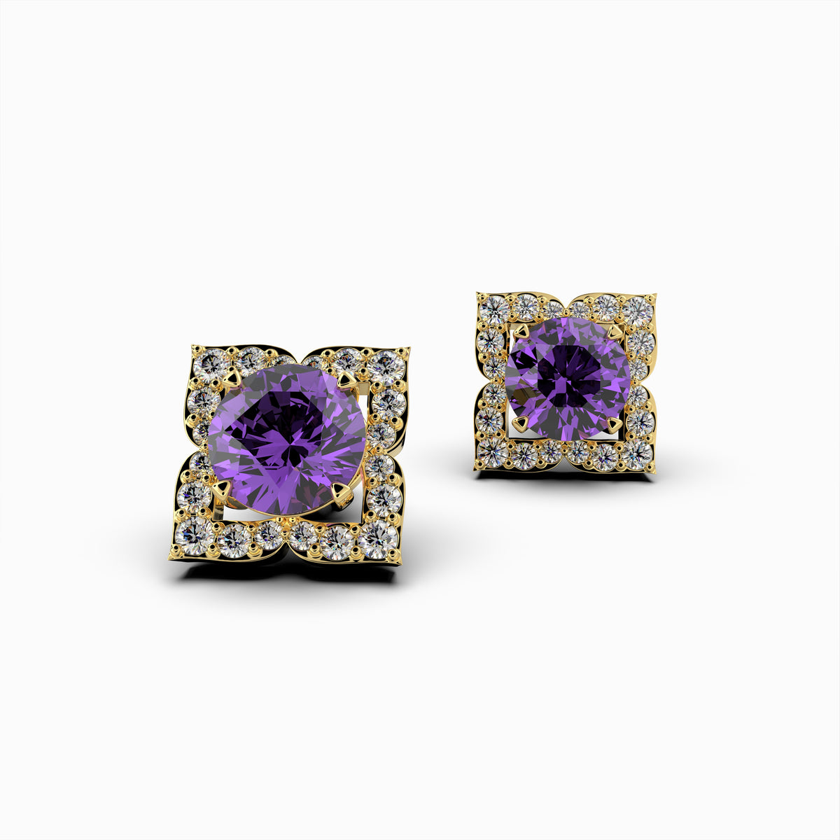 Purple Amethyst Earring - Sophia