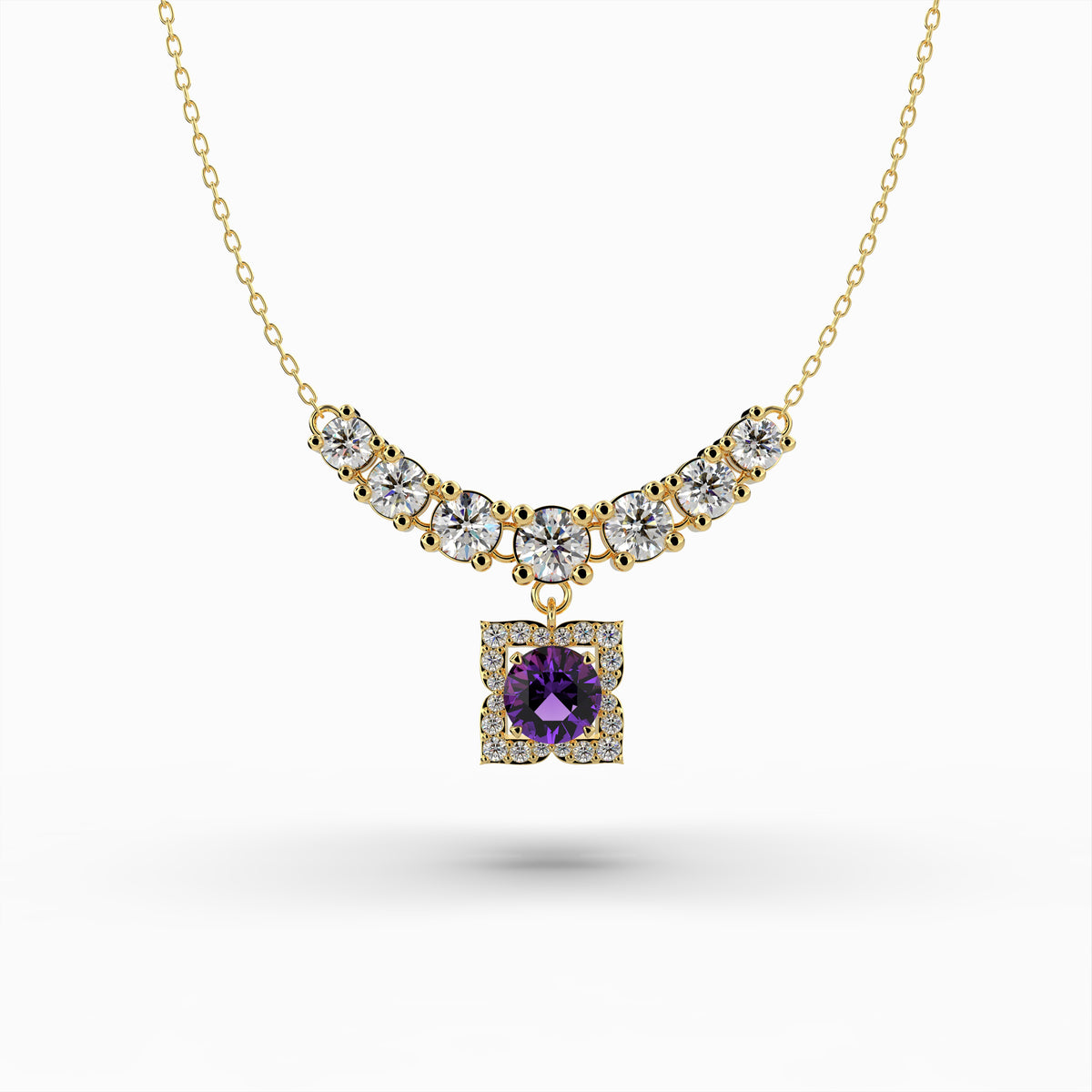 Purple Amethyst Necklace - Addison