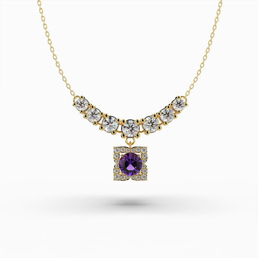 Purple Amethyst Necklace - Addison