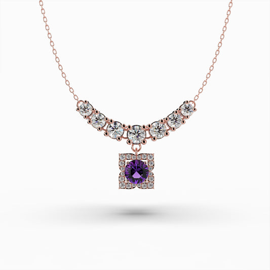 Purple Amethyst Necklace - Addison