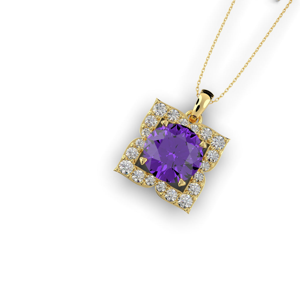 Purple Amethyst Pendant - Amelia