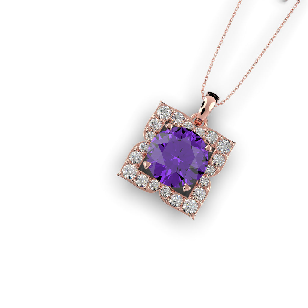 Purple Amethyst Pendant - Amelia