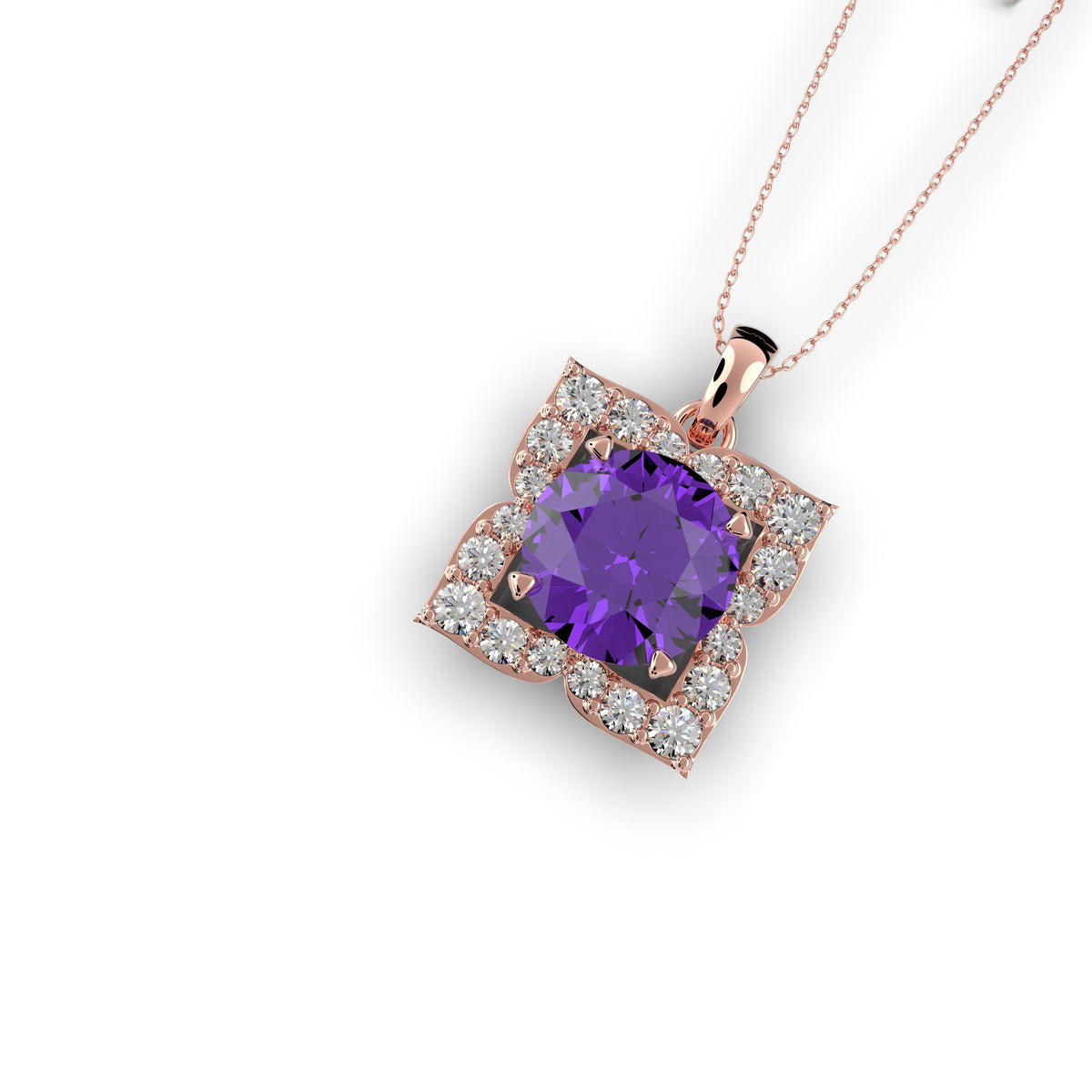 Purple Amethyst Pendant - Amelia