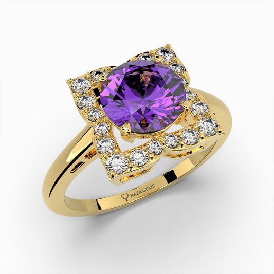 Purple Amethyst Ring - Charlotte