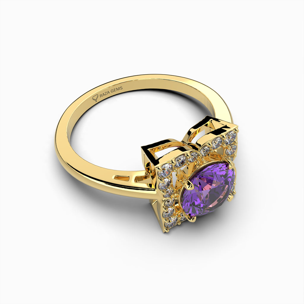 Purple Amethyst Ring - Charlotte