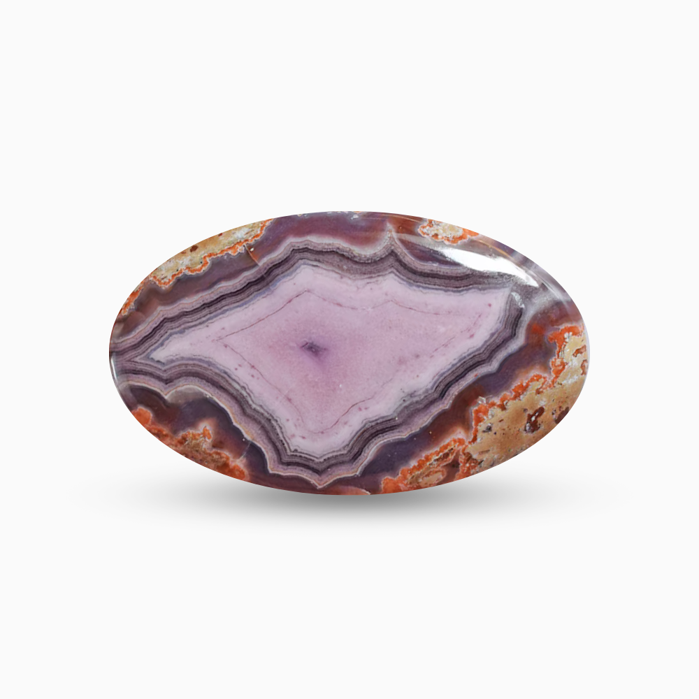 Natural Purple Passion Agate Stone Long Oval Shape (Aqeeq)