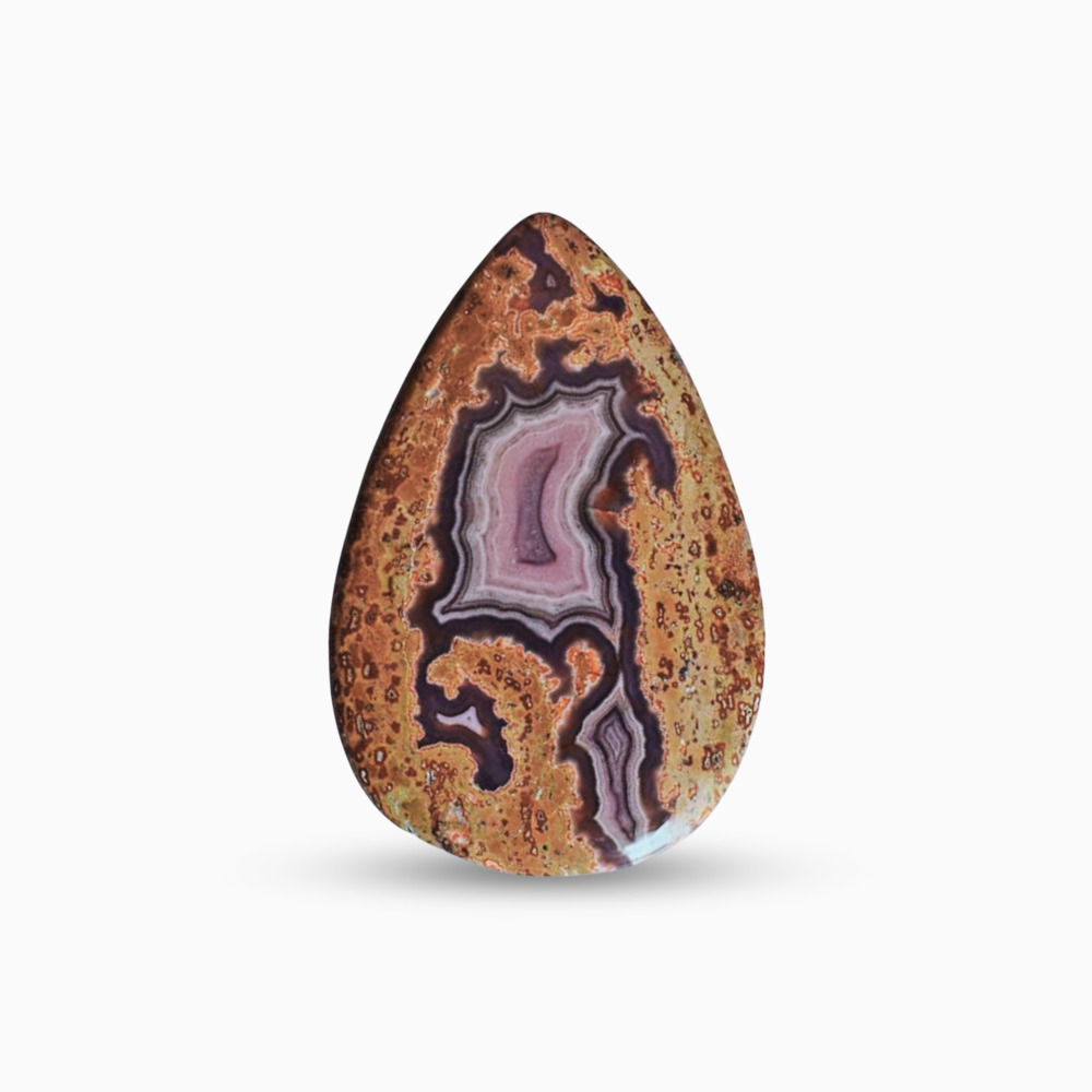Natural Purple Passion Agate Stone Pear Shape (Aqeeq)