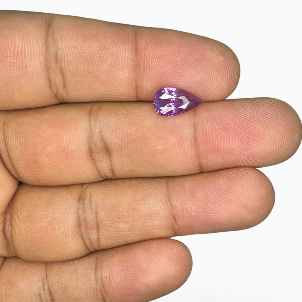 Natural Purplish Pink Sapphire 2.13 Carats in Pear Shape & 10.57x6.24x4.55mm Size