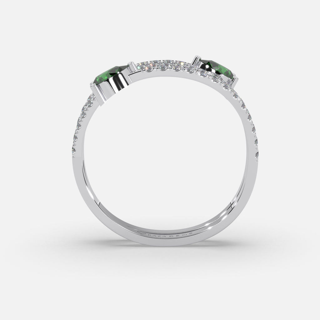 Qamar Emerald Ring 18k White Gold