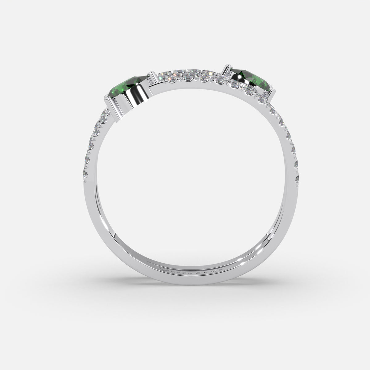Qamar Emerald Ring 18k White Gold